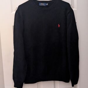 Polo by Ralph Lauren Men's Dark Sweater with Red Logo